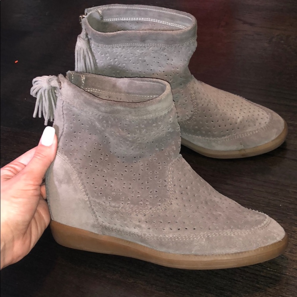 Isabel Marant Basley Wedge Ankle Bootie  in Gray